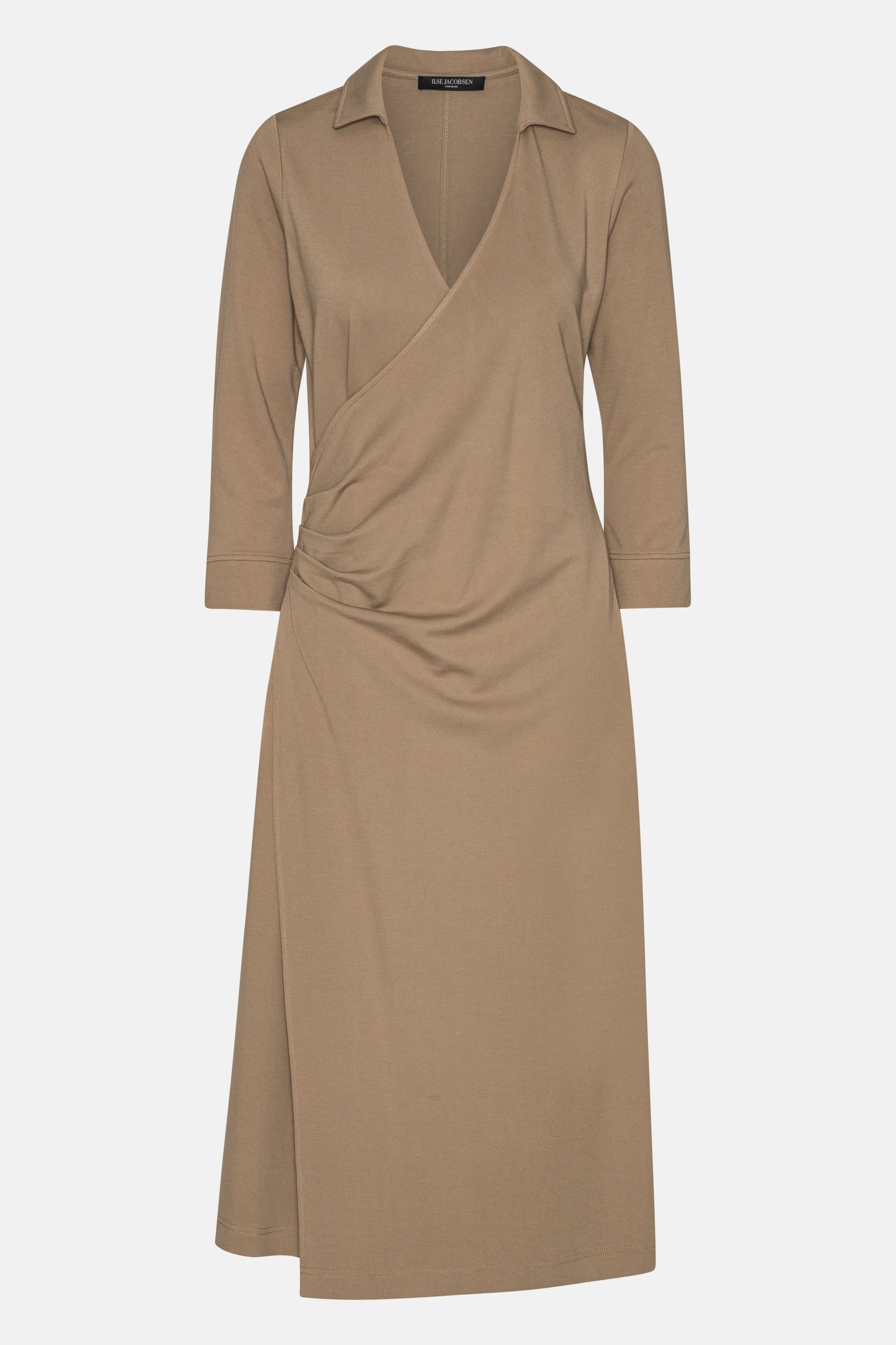 Long Sleeved Dress Pleats - Greige